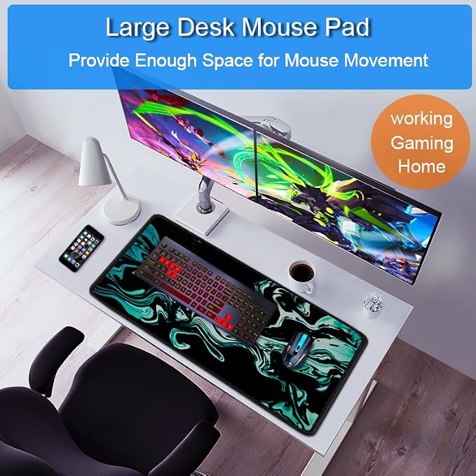 Large Mouse Pad, 31.5x15.7 inch Large Extended Computer Keyboard Mouse Mat - Image 6