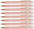 PASISIBICK 8 Pack Rose Gold Ballpoint Pen 2-in-1 Stylus Retractable Metal by PASISIBICK
