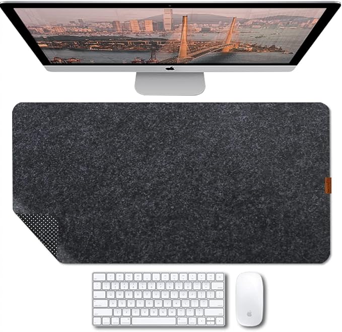 Bright Stone Felt Desk Mat, Non-Slip Mouse Pad, 35.4"x15.7" Office Supplies by BRIGHTSTONE