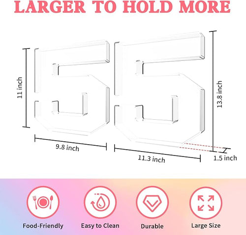 13.8" Acrylic Number Charcuterie Tray, Fillable Number Charcuterie Box - Image 2