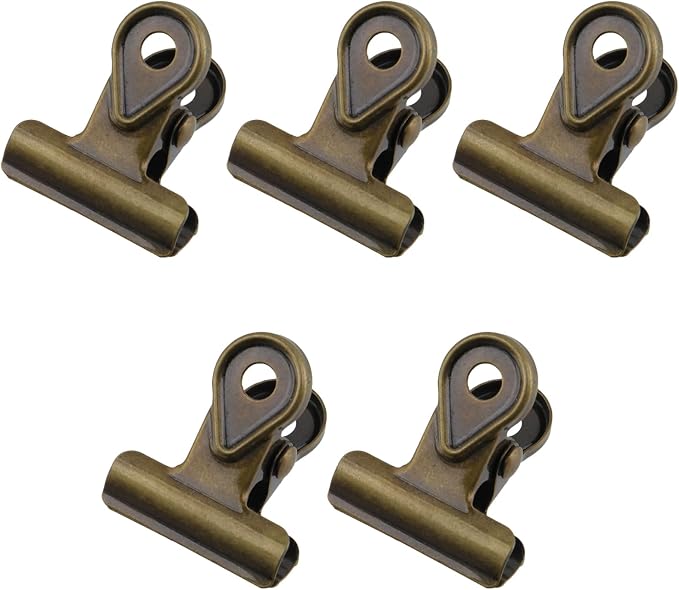 Xiaoyztan Mini Clips, 20mm Wide Bronze Bulldog Clips Paper Clip Binder Bull by Welcometoxiaoyztan