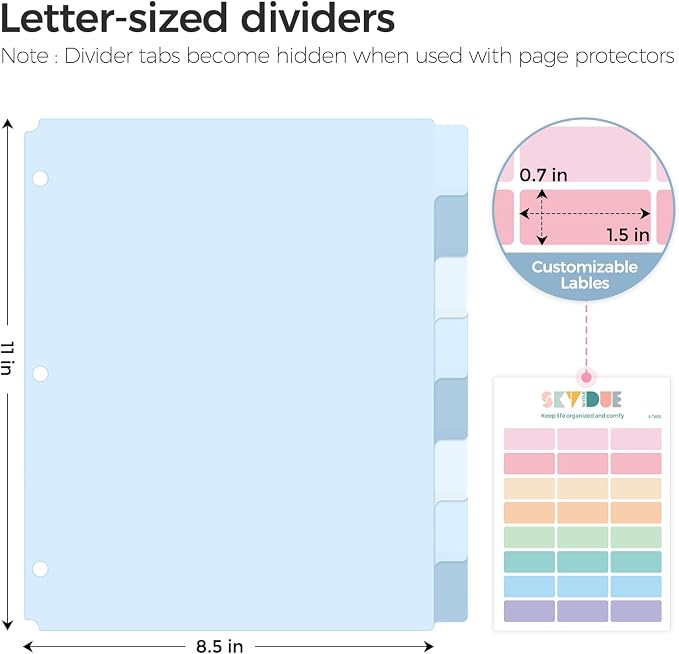 SKYDUE Binder Dividers with Tabs - Image 2