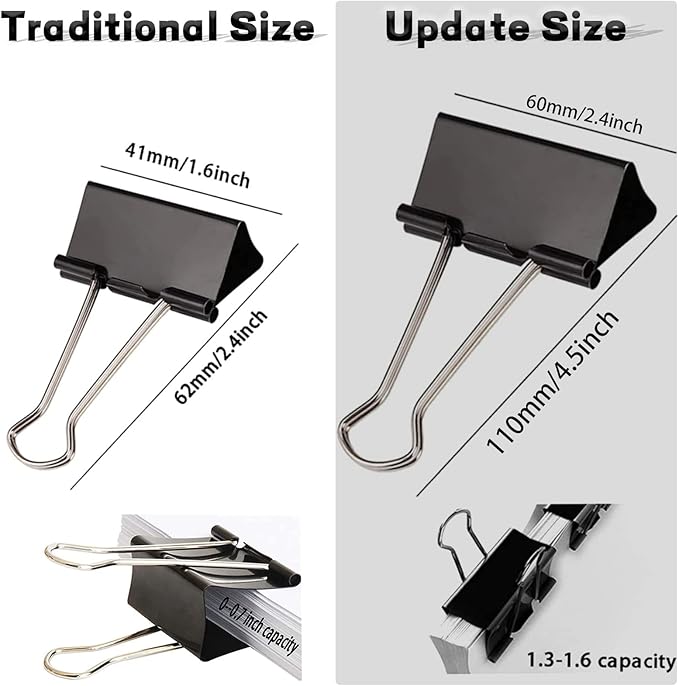 Extra Large Binder Clips 2.4 Inch, Upgrade Giant Binder Clips Big Paper Clips - Image 3