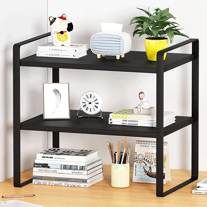 SIDIANBAN Desktop Organizer Shelf Office Storage Rack Computer Desk Bookshelf by SIDIANBAN