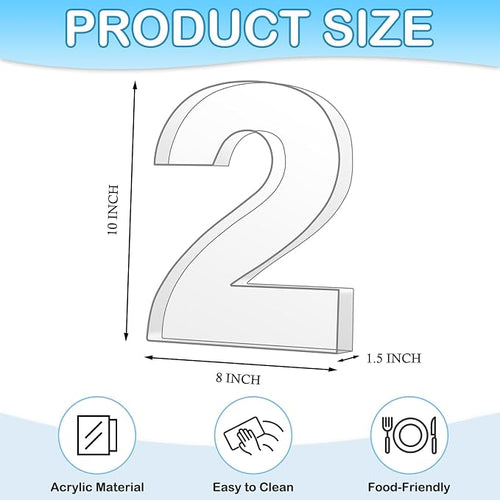 10" 2 Clear Acrylic Number Charcuterie Board Box, Reusable Fillable Decorative - Image 2