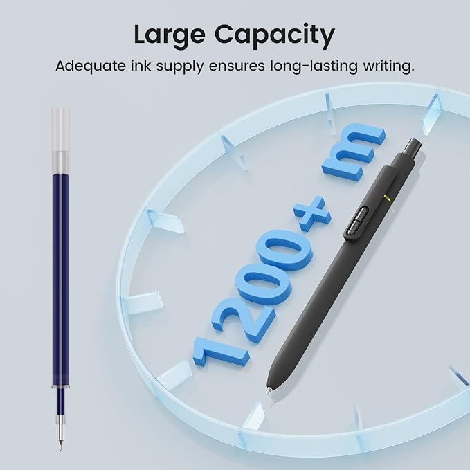 Blue Gel Pens - 16Pcs Blue Ink Pens 0.7mm Medium Point | Smooth Writing - Quick - Image 6