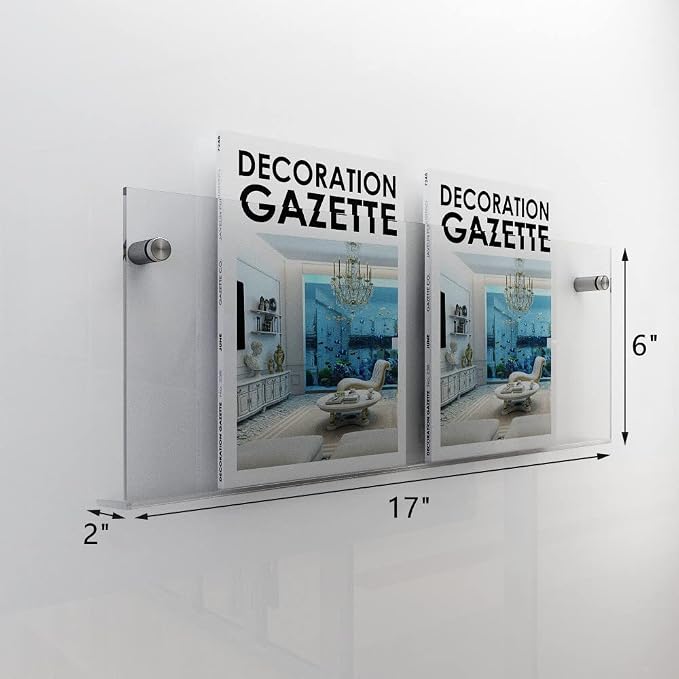 2-Pack Acrylic Magazine Holder Vinyl Records Holder, Display Floating - Image 2