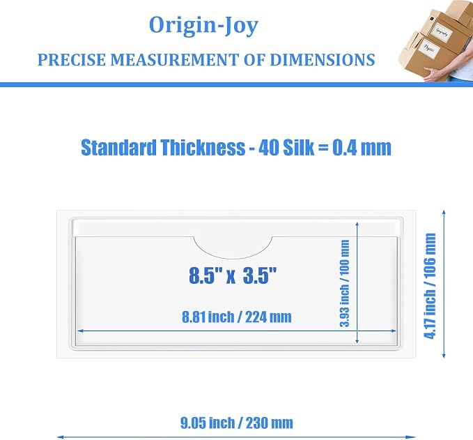 Origin-Joy 50 PCS Self-Adhesive Index Label Pockets - Image 2