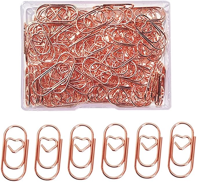 200 Pack Love Heart Shaped Paper Clips, Mini Paperclips Papers, 0.8inch Small by Unknown