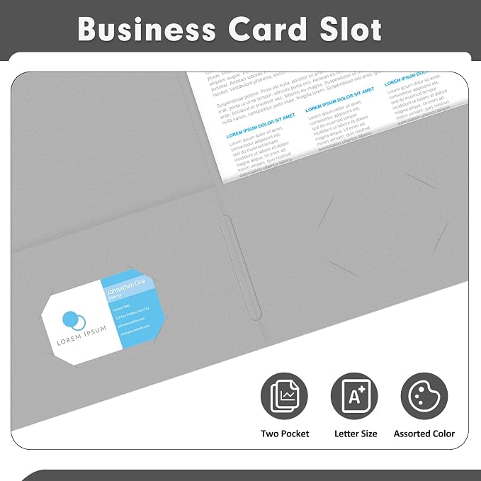 Two Pocket Folders, PANDRI 50 Pack 2 Pocket Folders, Letter Size Paper File - Image 5