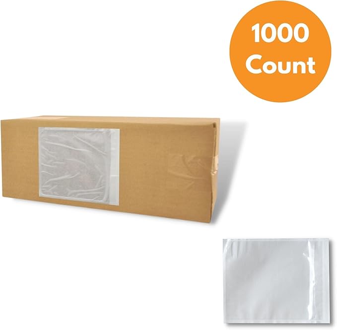 PSBM 1000 PCS 5.5 x 10 Inch Clear Blank Packing List Envelopes, Shipping - Image 4