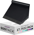 Fuxury 500 Pack 17.7x22" Black Large Poly Mailers Bulk, Waterproof Mailing by Fuxury