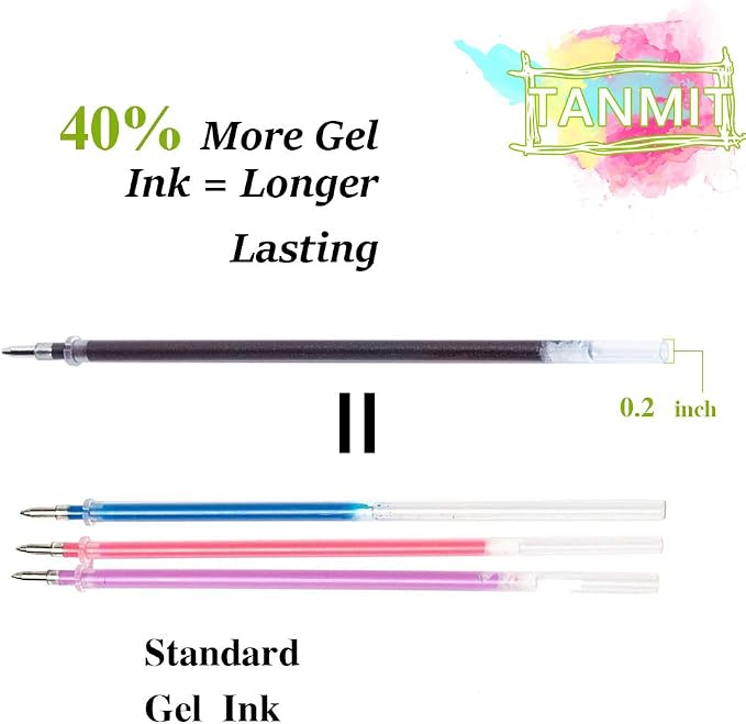 TANMIT Glitter Gel Pens, 33 Colors Neon Glitter Pens Set Gel Art Markers - Image 4