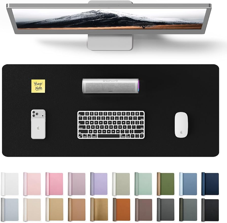 YSAGi Leather Office Desk Pad Protector, Large Mouse Pad, PU Leather, Laptop by YSAGi