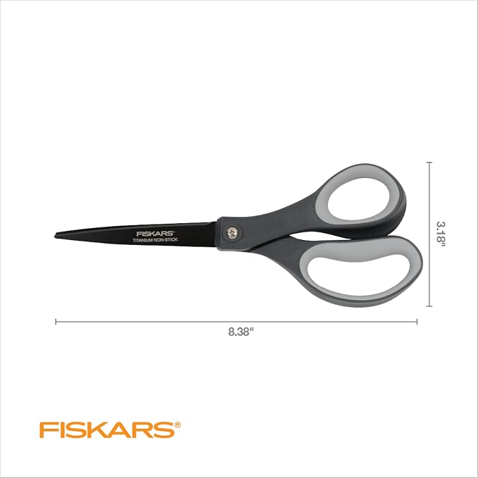 Fiskars 8" Non-Stick Comfort Grip Titanium All Purpose Scissors, Stainless - Image 6