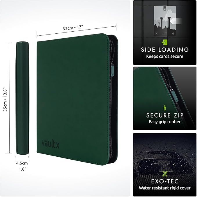Vault X 12 Pocket Zip Binder, 480 Cards, Exo-Tec Material, 20 Side-Loading Pages - Image 2