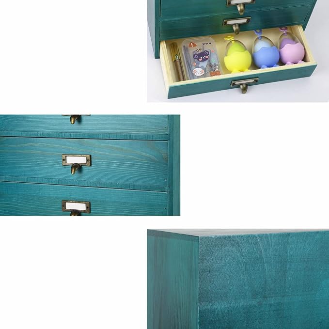 GoooodGIFT Large Wooden Drawers Rustic Desk Organizers and Accessories Wooden - Image 6