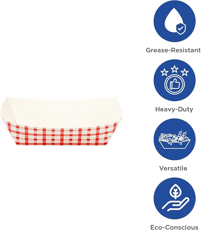 Karat Paper Food Trays Disposable Sturdy Food Boats, Leak Resistant | Ideal - Image 4