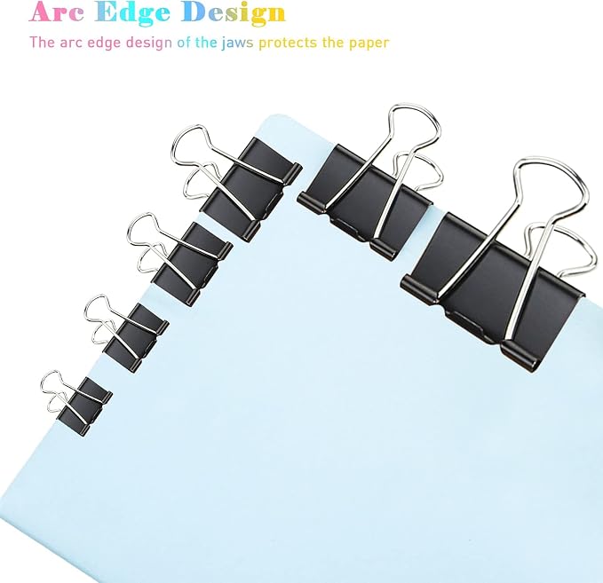 Binder Clips, 72 Pack, 1 Inch, Standard 25mm, Fold Clamp, Capacity 0.47 Inch - Image 6