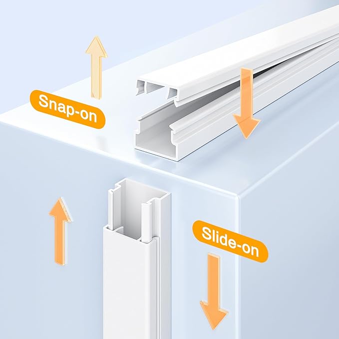 Delamu 157in Cord Covers for Wires on Wall, Cord Hider for 1 Cord, Paintable - Image 4