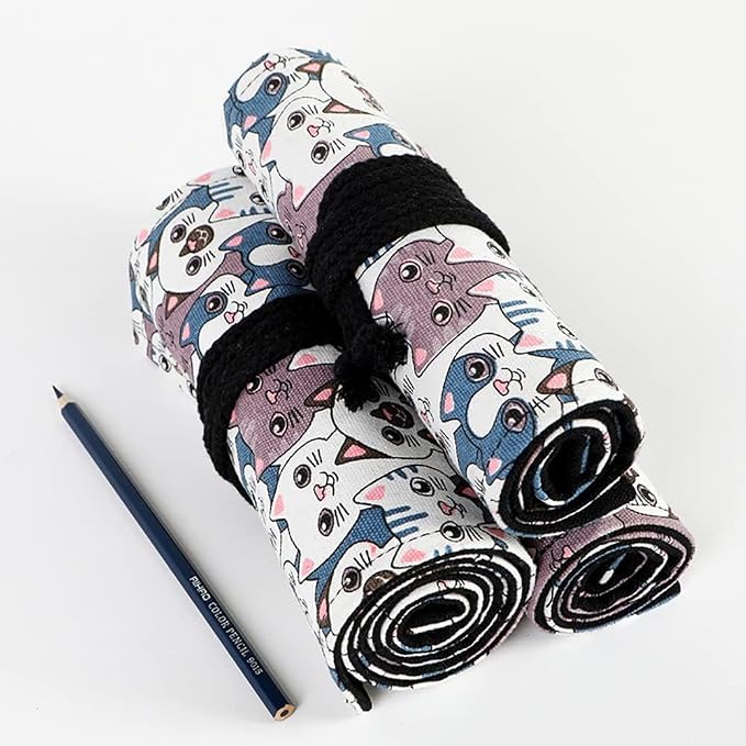 DIYOMR 12/24/36/72 Slots Pencil Wrap Roll, Artist Colored Roll Up Bag, Short - Image 3