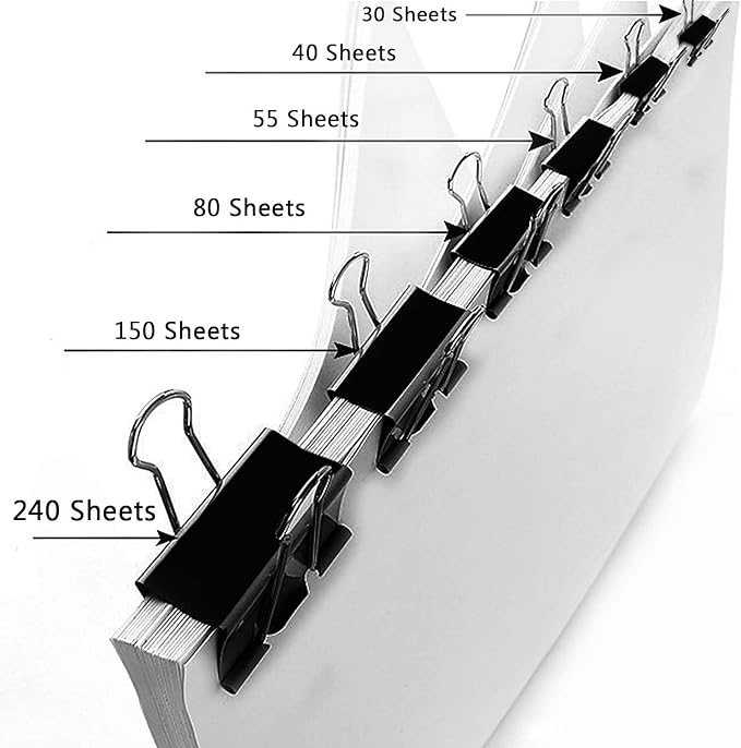 SANNIX 100 PCS Binder Clips Assorted Sizes, X Large, Mini and Micro, Binder - Image 4