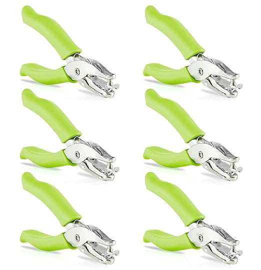Single Hole Punch Metal Green, 1/4” Hole Puncher by Enday