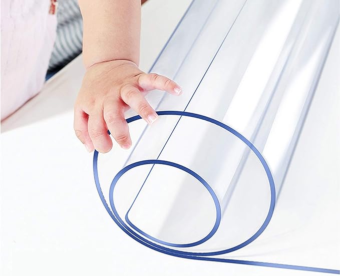 Wadrac Large Table Protector Clear Plastic Tablecloths Transparent PVC Dinner by Wadrac