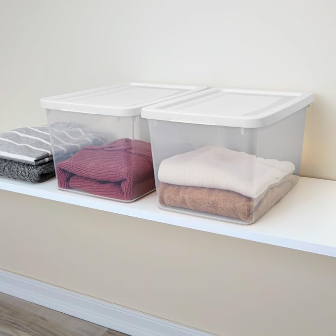 Sterilite 6-Pack Clear Storage Box, Stackable Container Bins - Image 3