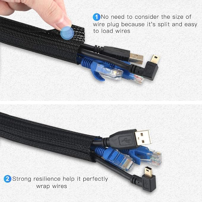 AGPTEK Cable Sleeve, 10ft - Image 4