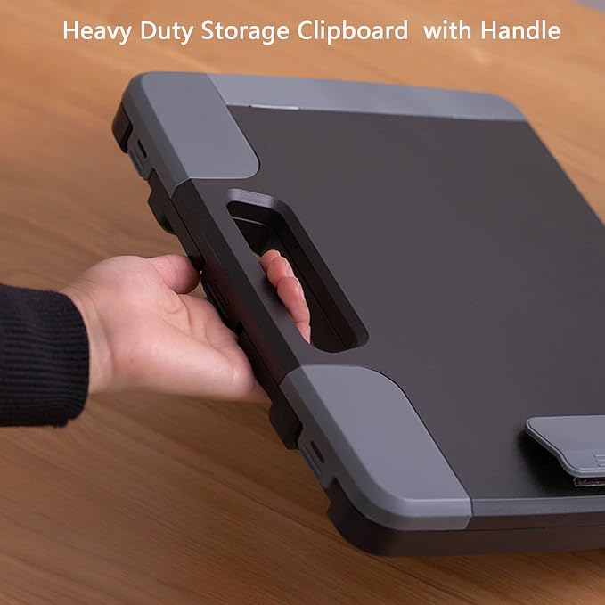 Plastic Storage Clipboard with Handle – Heavy Duty Clipboard, Portable - Image 4