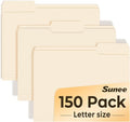 SUNEE File Folders, 150 Pack Manilla Folders 8.5 x 11, 1/3 Cut Tab by SUNEE