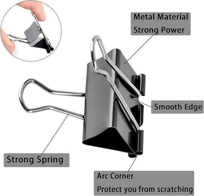 Large Binder Clips 2 Inch, Extra Large Binder Clips Big Paper Clamps - Image 2