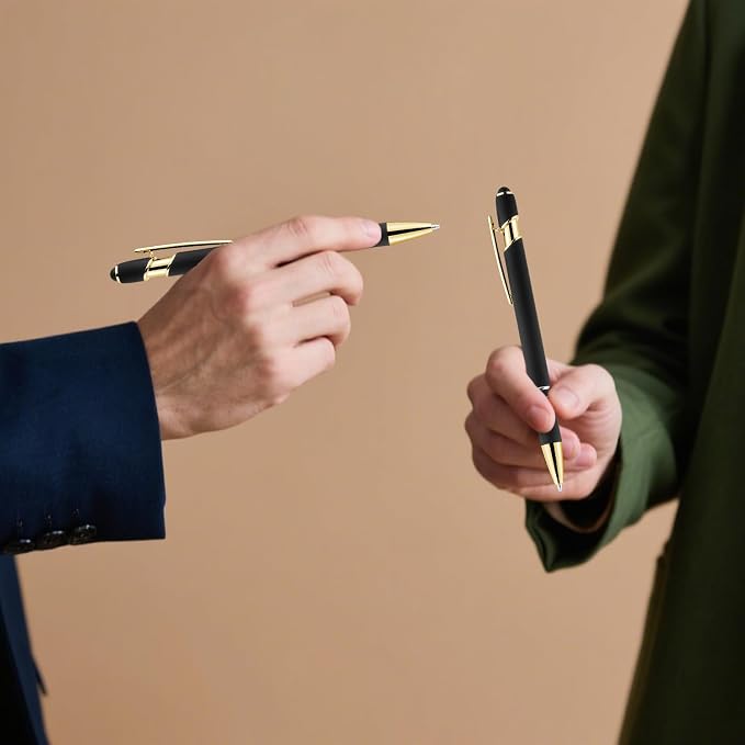 LINFANC 12 Pack Black Gold Ballpoint Pen - Image 4