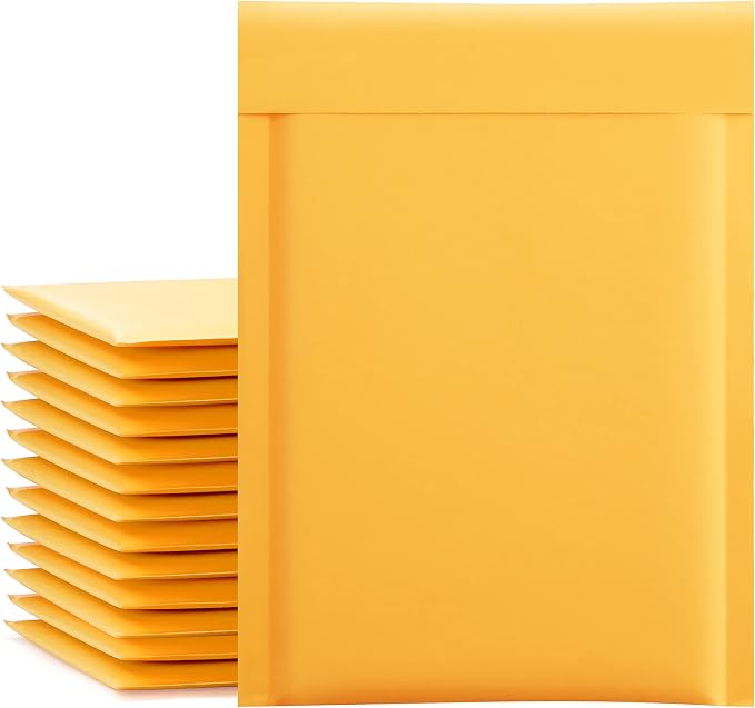 UCGOU Kraft Bubble Mailers 6x10 Inch 25 Pack Usable Size 6x9 Inch Yellow Padded by UCGOU