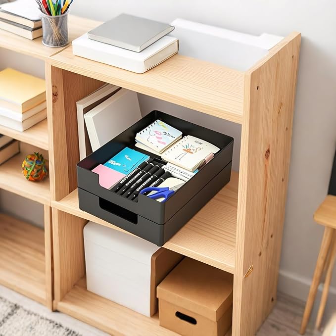 Letter-Size Tray, Desk Drawer Organizer, A4 Plastic Paper Tray, Stackable - Image 5