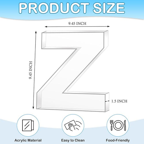 10" Z Clear Acrylic Letter Charcuterie Board Box, Reusable Fillable Decorative - Image 2