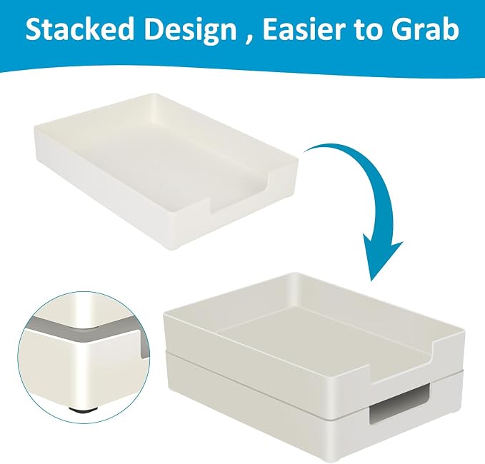 Paper Tray, Desk Tray Organizer, Plastic A4 Letter-Size Printer Paper Holder - Image 4