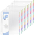 10 Sets 80Pcs Clear Sheet Protector Sleeves, Plastic 3 Ring Binder Dividers | by Prudiut