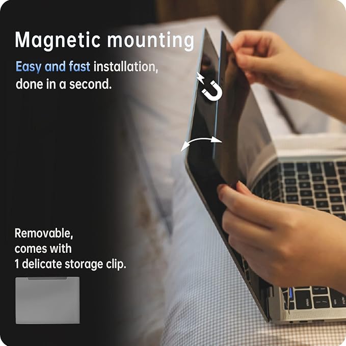 Peslv Magnetic Privacy Screen for Macbook 12 Inch, Removable Anti Blue Light - Image 2