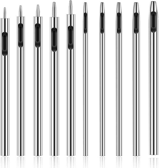 10 Pcs Leather Hole Punch Cutter 0.5mm-3.5mm Hollow Punch Set by Jmuiiu