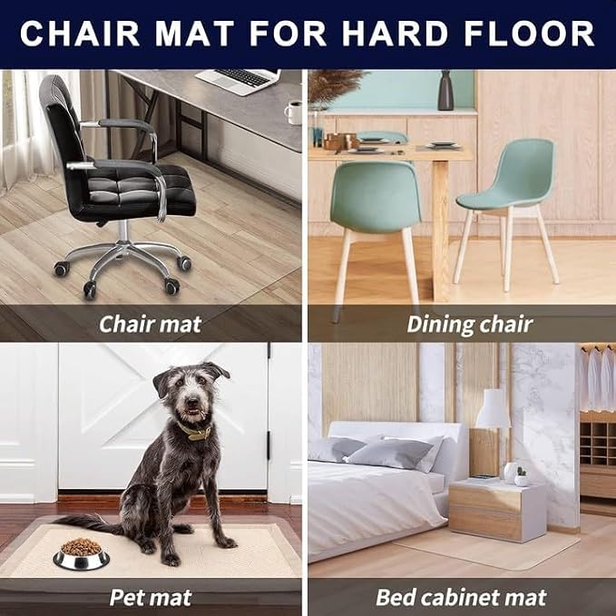 Office Chair Mat for Hardwood Floor, Anti-Slip Plastic Under Desk Computer Mats - Image 8