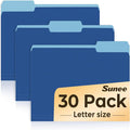 SUNEE File Folders, 30 Pack Manilla Folders 8.5 x 11, Colored File Folders Home by SUNEE