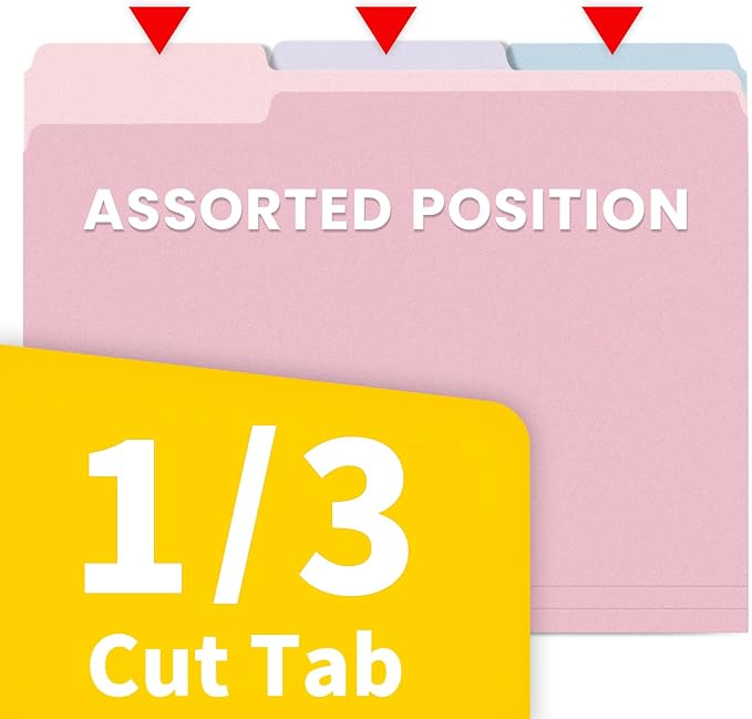 SUNEE File Folders Letter Size 10 Pastel Colors, 100 Pack Manilla Folders 8.5 x - Image 3