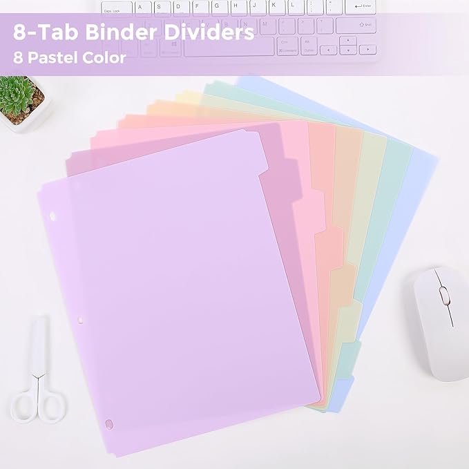 SKYDUE Durable Plastic 8-Tab Dividers - Image 2