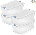 Sterilite 4-Pack Latching Box, Under Bed Storage Bins by Sterilite