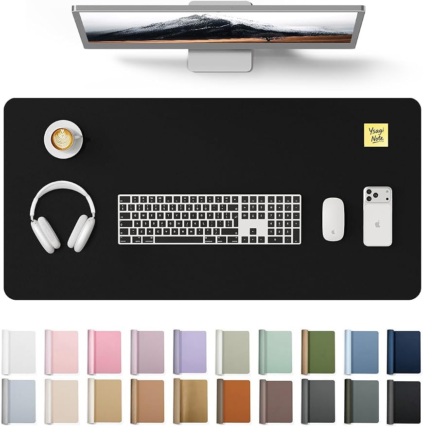 YSAGi Leather Desk Protector, Office Mat, Large Mouse Mat, Non-Slip PU Leather by YSAGi