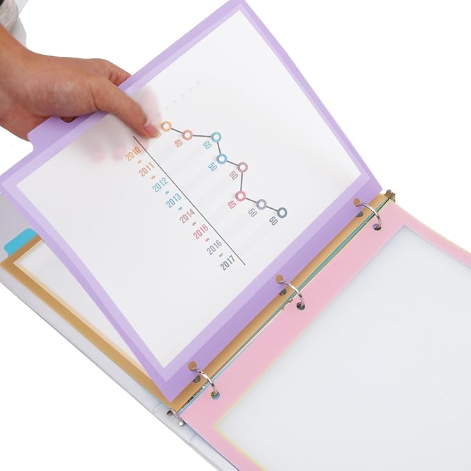 30Pcs/6 Set 5 Tab Clear Plastic Binder Dividers - Image 6