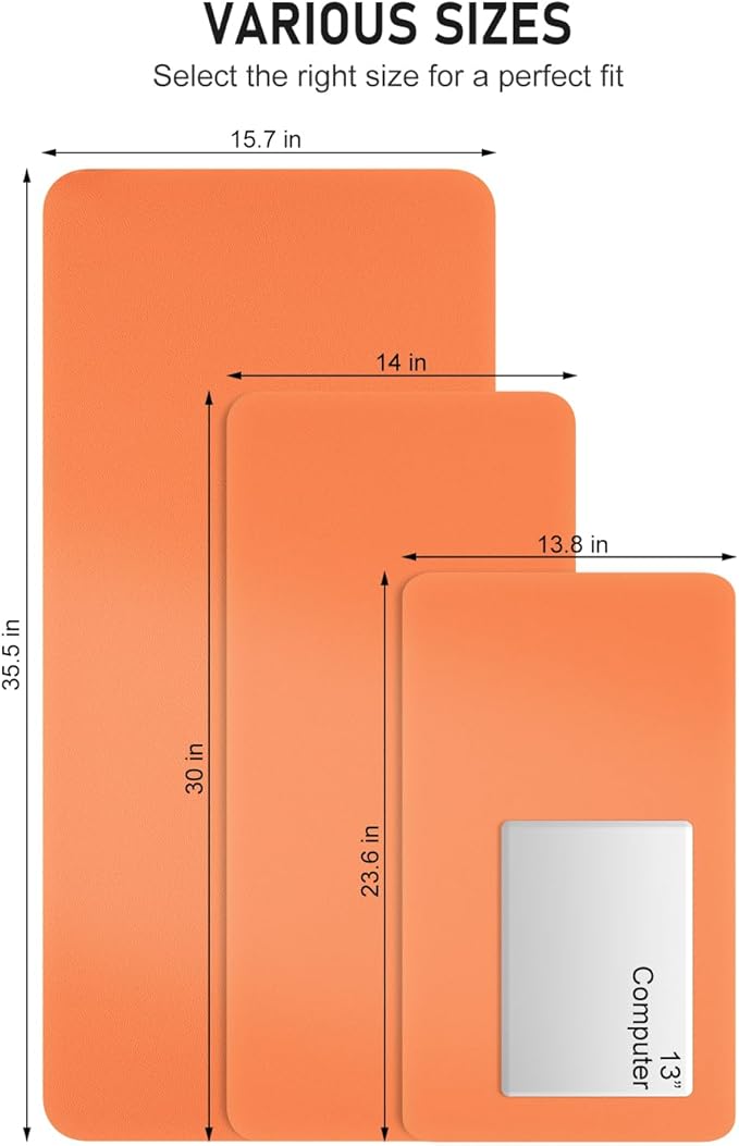 Desk Pad, 23.6" x 13.8" PU Leather Non-Slip Desk Mat Large Mouse Pad - Image 6