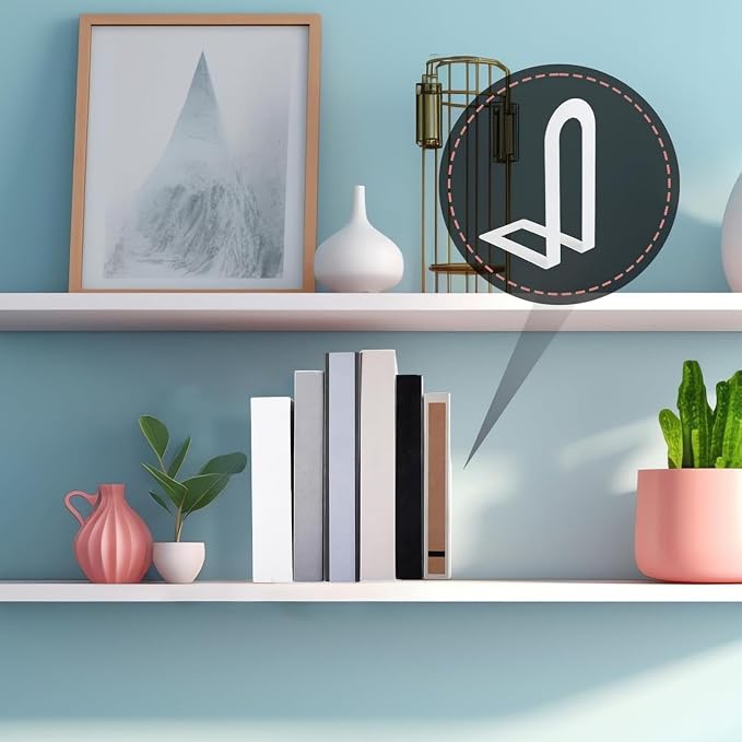 Chunful 2 Pcs White Modern Metal Book Ends - Image 7